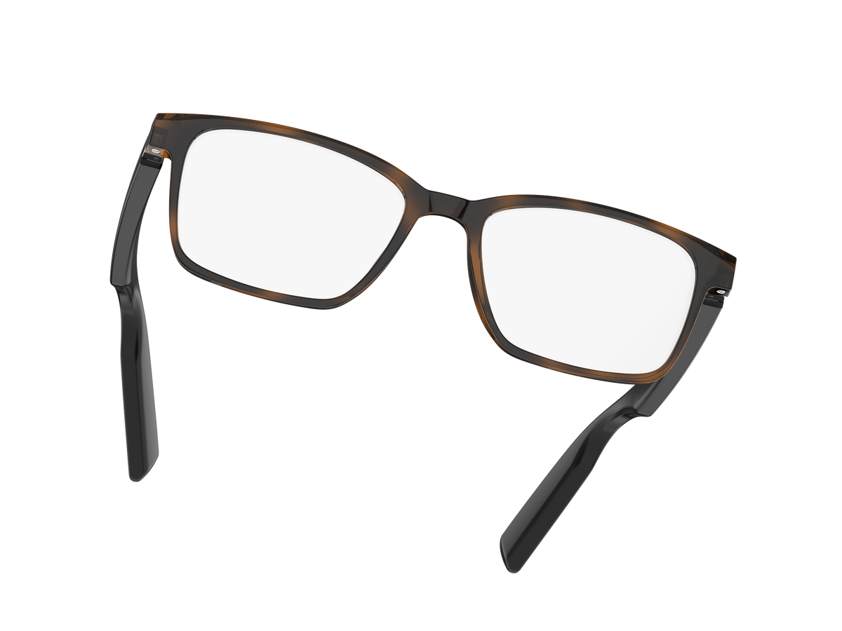 UF-E08B leopard frame with clear lenses and detachable smart temples