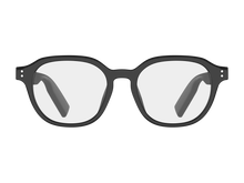 Front view of UF-E08A black frame with clear lenses
