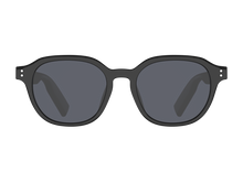 Front view of UF-E08A black frame with dark lenses