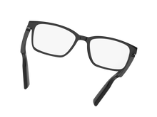 Front view of UF-E08B black frame with clear lenses